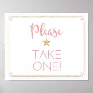 Twinkle Twinkle Baby shower neemt één teken Poster