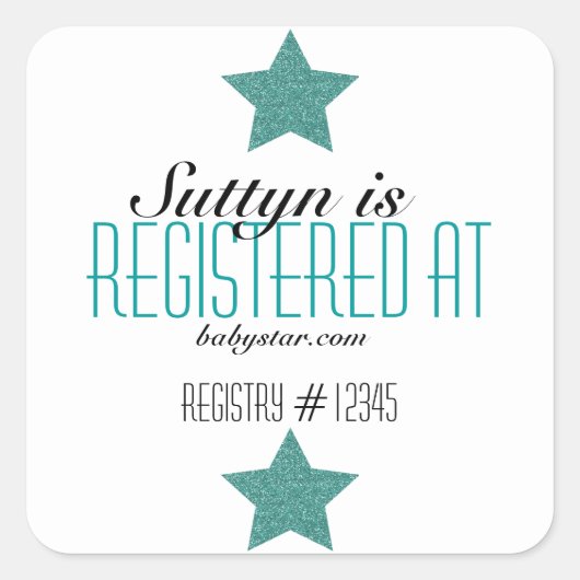 TWINKLE TWINKLE BABY SHOWER REGISTRY STICKER (Voorkant)