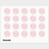 Twinkle Twinkle Baby shower Soft Pink Dank u Ronde Sticker (Vel)