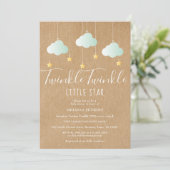 Twinkle Twinkle Baby Shower / Sprinkle Rustic Boho Kaart (Staand voorkant)