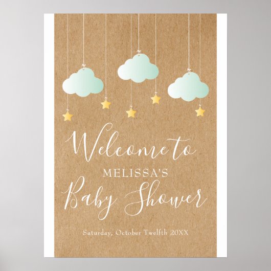 Twinkle Twinkle Baby shower / Sprinkle Welcome Poster (Voorkant)