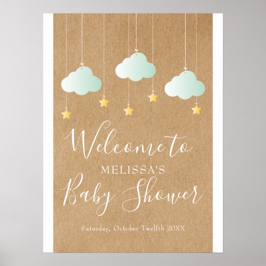 Twinkle Twinkle Baby Shower / Sprinkle Welkom Poster (Voorkant)
