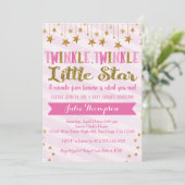 Twinkle Twinkle Baby shower uitnodiging (Staand voorkant)