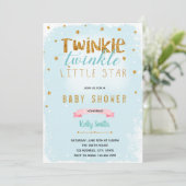 Twinkle Twinkle baby shower uitnodiging (Staand voorkant)