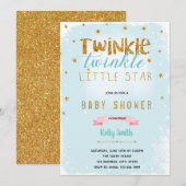 Twinkle Twinkle baby shower uitnodiging (Voorkant / Achterkant)
