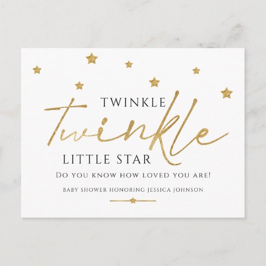 Twinkle Twinkle Baby shower Uitnodiging Briefkaart (Voorkant)