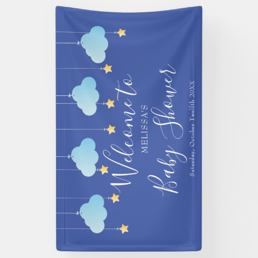Twinkle Twinkle Baby Shower / Welkom Spetterfeest Spandoek (Verticaal)