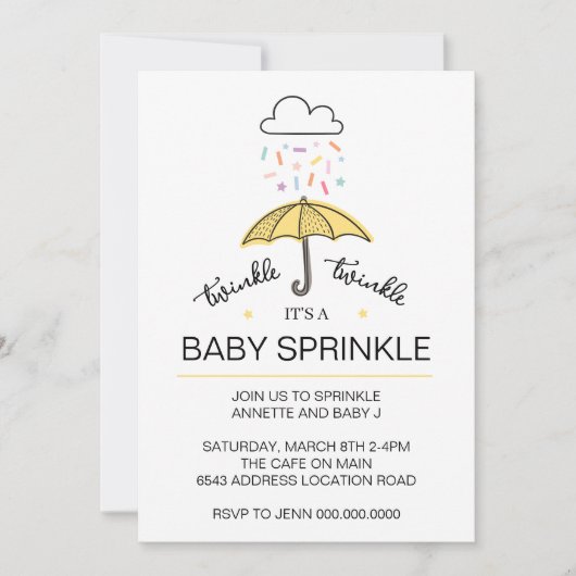 Twinkle twinkle baby sprinkhaan genderneutraal kaart (Voorkant)