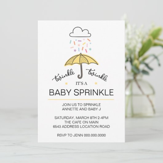 Twinkle twinkle baby sprinkhaan genderneutraal kaart (Staand voorkant)