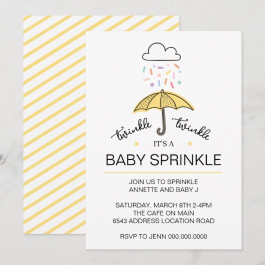 Twinkle twinkle baby sprinkhaan genderneutraal kaart (Voorkant / Achterkant)