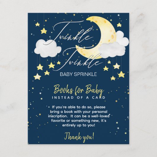 Twinkle Twinkle Baby Sprinkle Books voor Baby Informatiekaartje (Voorkant)