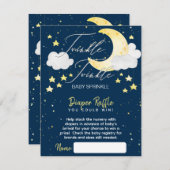 Twinkle Twinkle Baby Sprinkle Diaper Raffle Informatiekaartje (Voorkant / Achterkant)