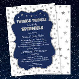 Twinkle Twinkle Baby Sprinkle, marine zilver uitno Kaart