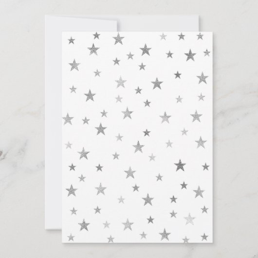 Twinkle Twinkle Baby Sprinkle paarse uitnodigingen (Achterkant)