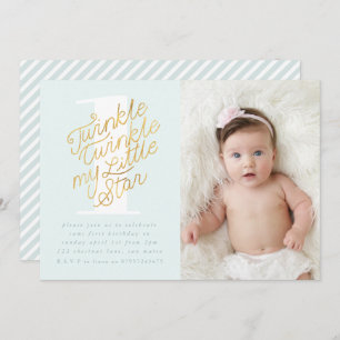 TWINKLE TWINKLE BIRTHDAY PARTIJ INVITATIE KAART