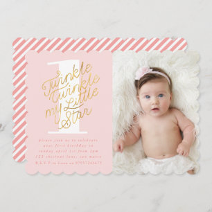 TWINKLE TWINKLE BIRTHDAY PARTIJ INVITATIE KAART