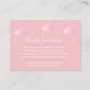 Twinkle Twinkle Boek Aanvraag Roze Baby shower Informatiekaartje
