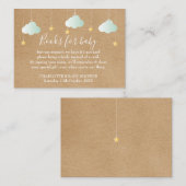 Twinkle Twinkle Boek Verzoek Baby Shower/Sprinkle Informatiekaartje (Voorkant / Achterkant)