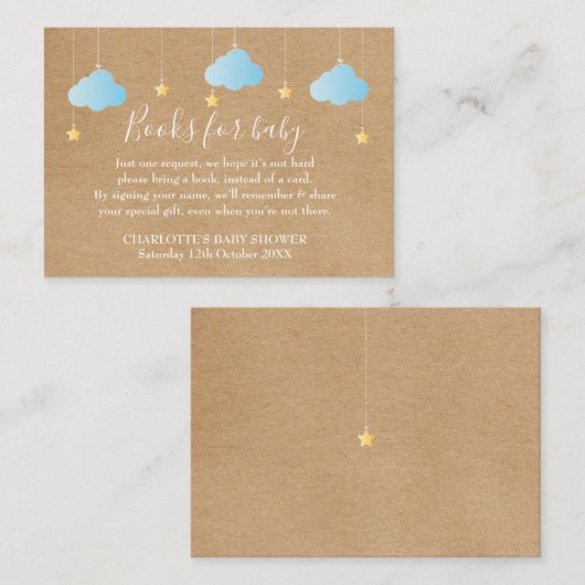 Twinkle Twinkle Book Request Baby shower Informatiekaartje (Voorkant / Achterkant)