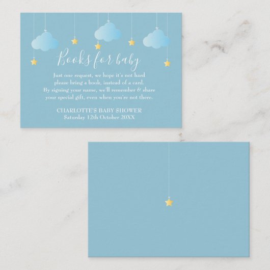 Twinkle Twinkle Book Request Baby shower Informatiekaartje (Voorkant / Achterkant)
