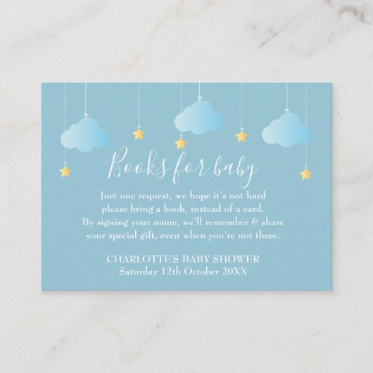 Twinkle Twinkle Book Request Baby shower Informatiekaartje (Voorkant)