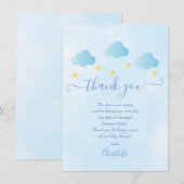 Twinkle Twinkle Boy Baby shower Dank je wel gedich Bedankkaart (Voorkant / Achterkant)