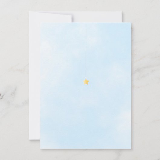 Twinkle Twinkle Boy Baby shower Dank je wel gedich Bedankkaart (Achterkant)