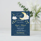 Twinkle Twinkle Budget Baby shower Invite Briefkaart (Staand voorkant)