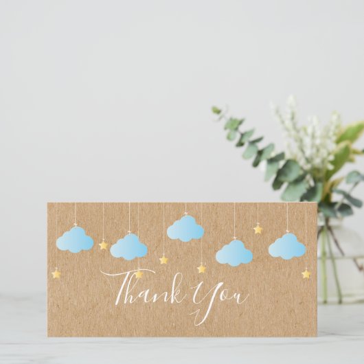Twinkle Twinkle Dank u rustieke Kraft Boho Bedankkaart (Staand voorkant)