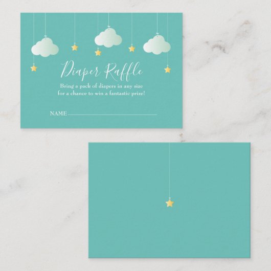 Twinkle twinkle Diaper Raffle Baby shower Informatiekaartje (Voorkant / Achterkant)