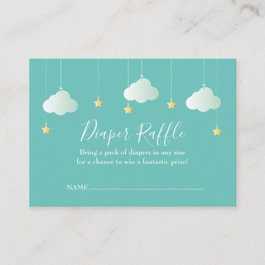 Twinkle twinkle Diaper Raffle Baby shower Informatiekaartje (Voorkant)