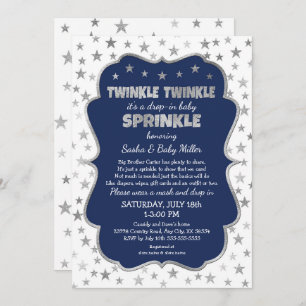 Twinkle Twinkle Drop-in Baby Sprinkle Kaart
