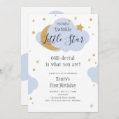 Twinkle, Twinkle, een prachtige blauwe eerste verj Kaart (Voorkant / Achterkant)