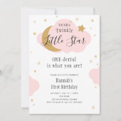 Twinkle, Twinkle, een prachtige roze eerste verjaa Kaart (Voorkant)