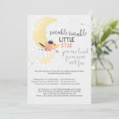 Twinkle Twinkle Floral Moon Baby shower per Mail Kaart (Staand voorkant)
