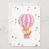 Twinkle Twinkle, Fox Air Ballon Baby shower Kaart (Achterkant)