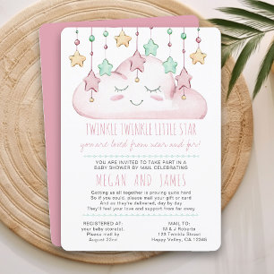 Twinkle Twinkle Gedicht Meisje Baby shower per Mai Kaart