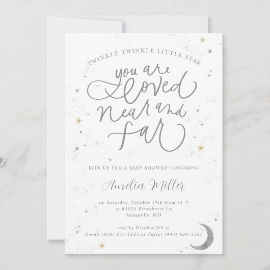 Twinkle Twinkle Gender Neutraal Baby shower Kaart (Voorkant)