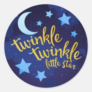 Twinkle Twinkle Gender Neutraal Baby shower Ronde Sticker