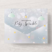 Twinkle Twinkle Gender Neutral Winter Baby shower All In One Uitnodiging (Achterkant)