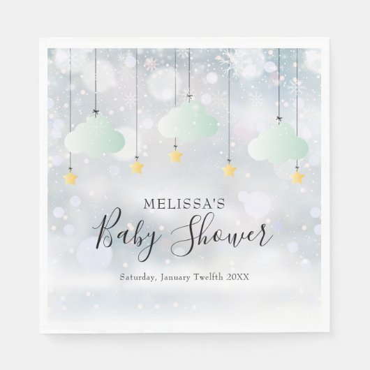 Twinkle Twinkle Gender Neutral Winter Baby shower Servet (Voorkant)