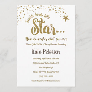 Twinkle Twinkle Gender onthullen Baby shower uitno Kaart