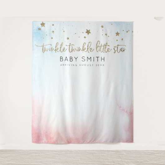 Twinkle Twinkle Gender onthulling achtergrond Wandkleed (Voorkant)