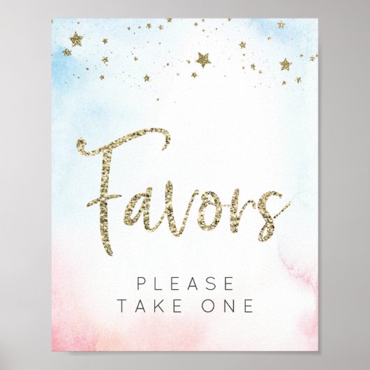 Twinkle Twinkle Gender onthult Favors Sign Poster (Voorkant)