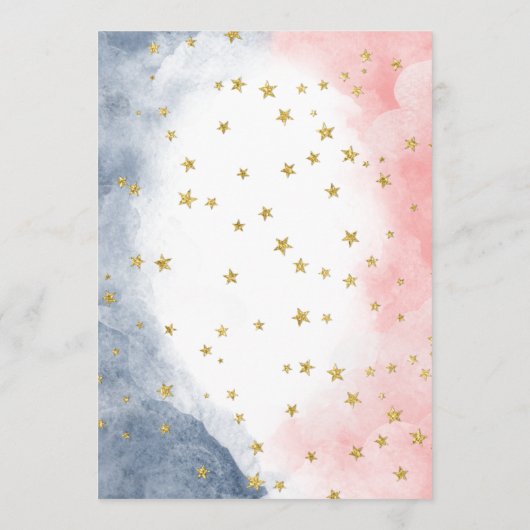 Twinkle Twinkle Gender onthult Navy Blush Invites Programmakaart (Achterkant)