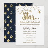 Twinkle Twinkle Gender Reveal Baby shower Uitnodig Kaart (Voorkant / Achterkant)