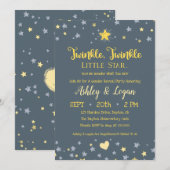 Twinkle Twinkle Gender Reveal Douche Uitnodiging (Voorkant / Achterkant)