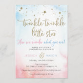 Twinkle Twinkle Gender Reveal Invites Card Programmakaart (Voorkant)