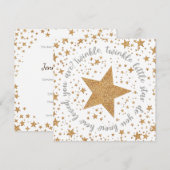 Twinkle Twinkle Genderneutraal Baby shower Uitnodi Kaart (Voorkant / Achterkant)