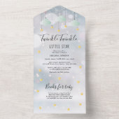 Twinkle Twinkle Geslacht Neutrale Winter Babyborre All In One Uitnodiging (Binnen)